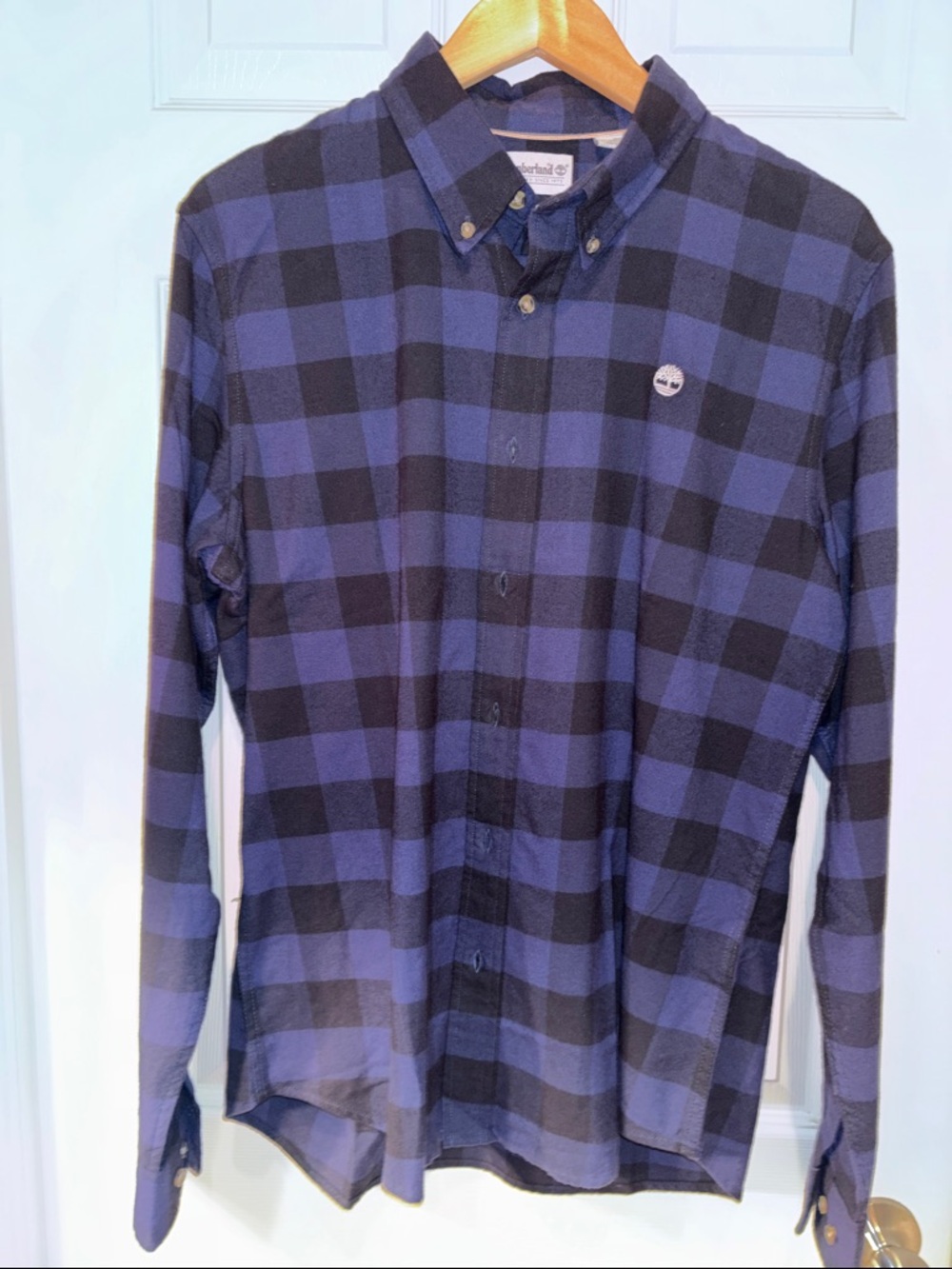 Timberland Blue & Black Plaid Button-Down Shirt